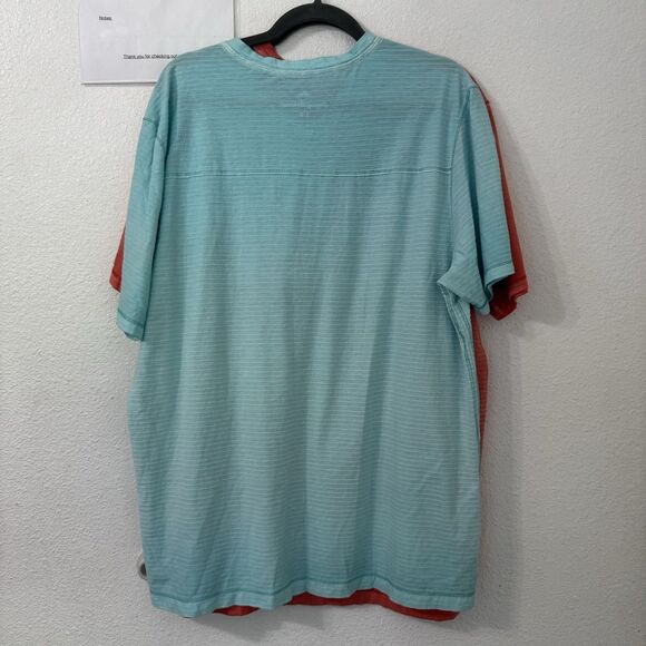 Lot‎ of 2 Tommy Bahama Cotton V-Neck T-Shirt Large Blue Orange Lightweight Comfy - Picture 5 of 7